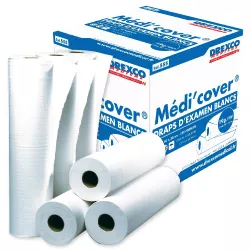 Drap d'examen lisse M'ROLL - 50 x 35 cm - 300 formats - 6 rouleaux - GLOBAL  HYGIENE - A2M Santé Service