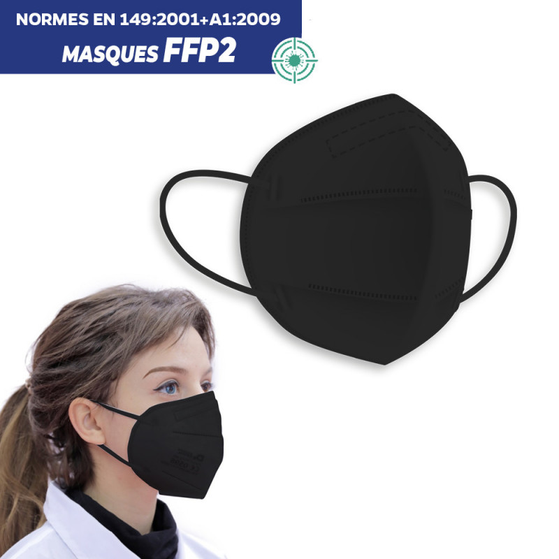 Masque FFP2 Si Médical Adulte Noir 1 Pièce