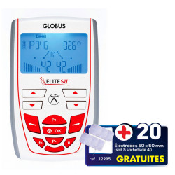 PACK ELECTROSTIMULATEUR GLOBUS ELITE S2 ® + 20 ÉLECTRODES OFFERTES