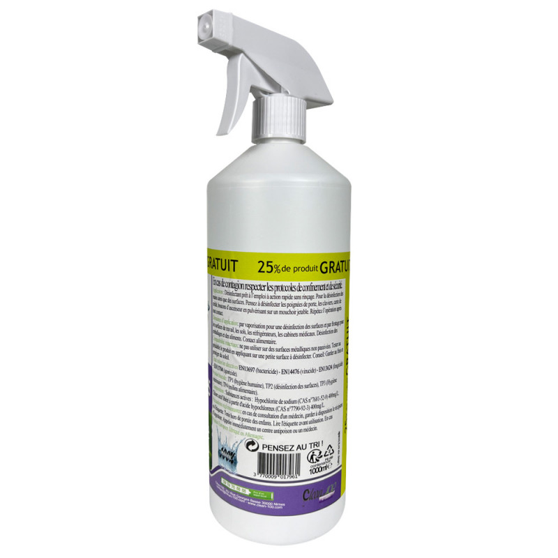 Spray désinfectant hydroalcoolique pour textiles et surfaces - 500ml |  NeoBioCleanFrance