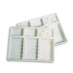 PLATEAUX BLANC COMPARTIMENTES 18X14