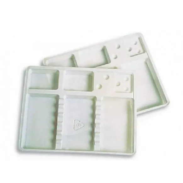 PLATEAUX BLANC COMPARTIMENTES 18X14