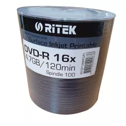 DVD-R 4.7GB 16X GPL INKJET WHITE PRINTABLE SPINDLE 100