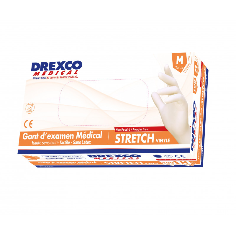 Gants vinyle stretch médiclinic - Drexco Médical