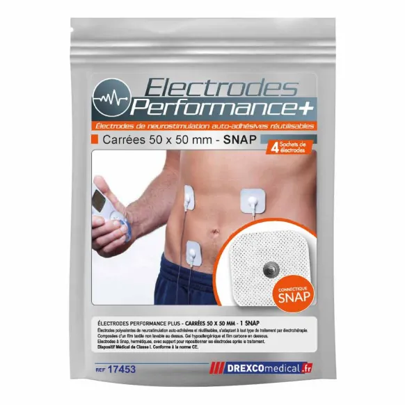 Electrodes Auto-Adhésives Réutilisables Lot De 20 - 5x10cm Pour TENS Et Massage Corporel