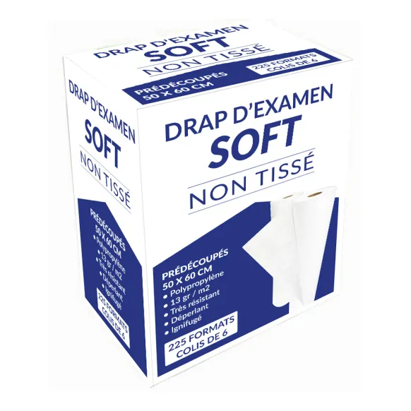 DRAPS D'EXAMEN NON TISSÉS PRÉDÉCOUPÉS 50 CM - 270 FORMATS SOFT