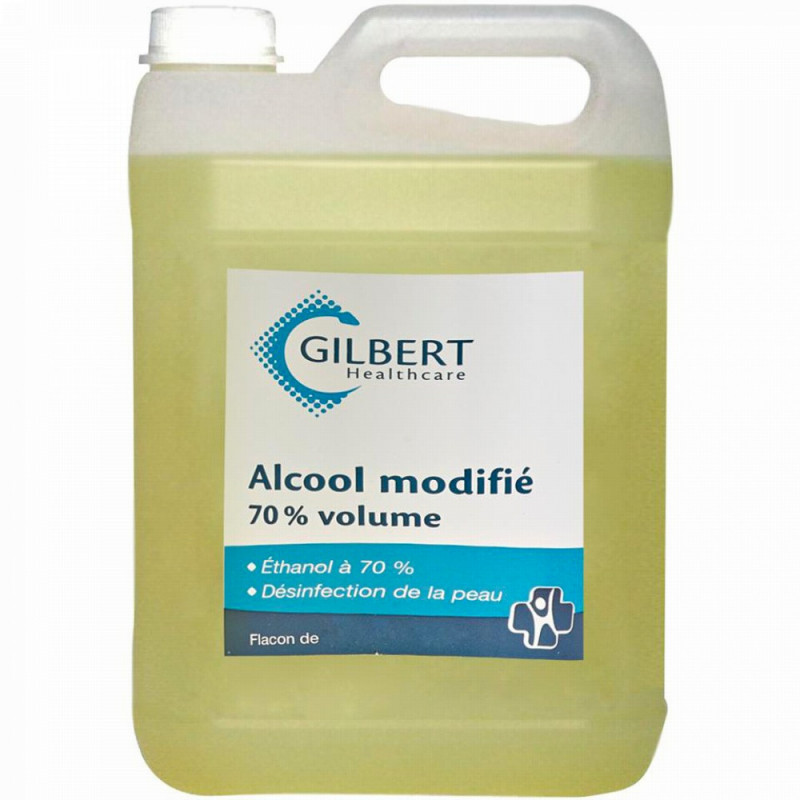 Alcool modifié a 70% gilbert 5 litres - Drexco Médical