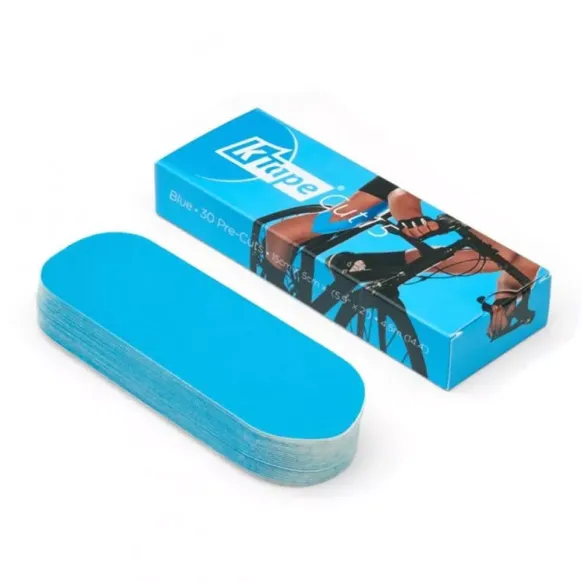 BANDES TAPING PRÉDÉCOUPÉES K-TAPE 30X5 CM BLEU CIEL KTAPE - boîte de 30