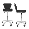 TABOURET D'EXAMEN AVEC DOSSIER PIÉTEMENT CHROMÉ 5 BRANCHES - hauteur réglable 46 à 60 cm