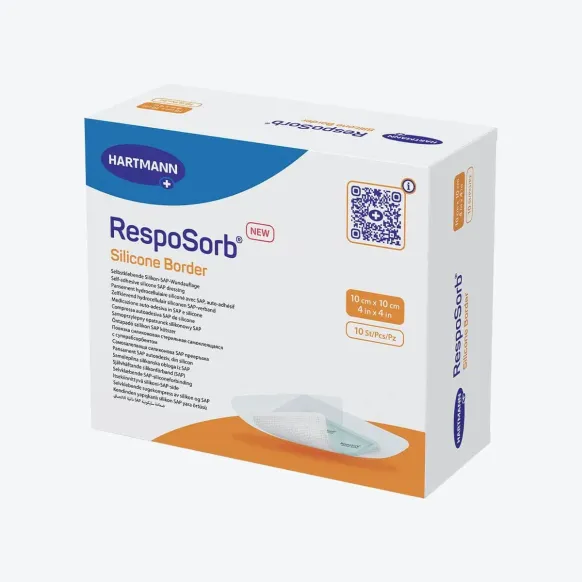 PANSEMENT RESPOSORB SILICONE BORDER ABSORBANT ATRAUMATIQUE HARTMANN - boîte de 10