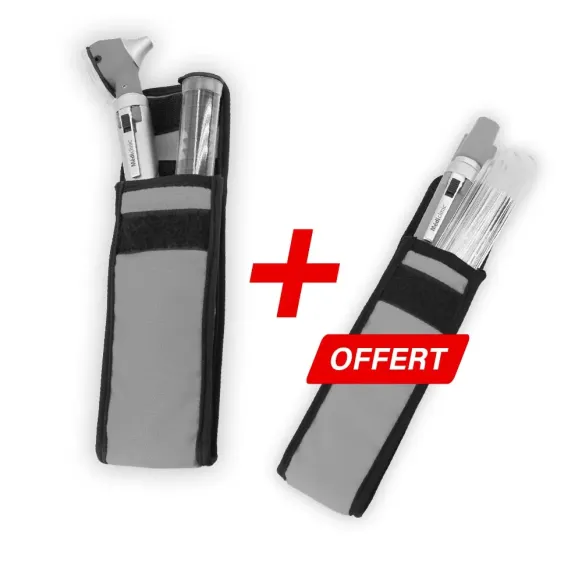 PACK OTOSCOPE FO + LAMPE PORTE ABAISSE LANGUE COLOR LED - GRIS