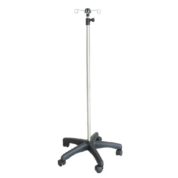 PIED A SERUM 4 CROCHETS INOX REGLABLE MOBILE MEDICLINIC - inox