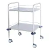 GUERIDON 2 PLATEAUX STRUCTURE INOX MEDICLINIC - 60 x 40 x 90 cm