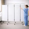 PARAVENT 4 PANNEAUX MEDICLINIC MOBILE INOX PVC M1 MEDICLINIC