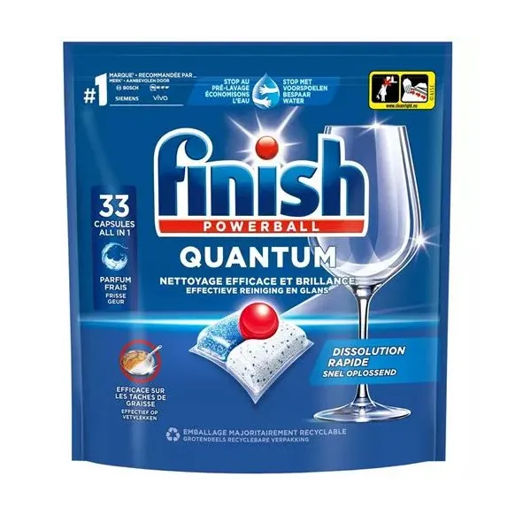 PASTILLE FINISH POWERBALL QUANTUM NETTOYAGE PUISSANT - sachet de 33 capsules