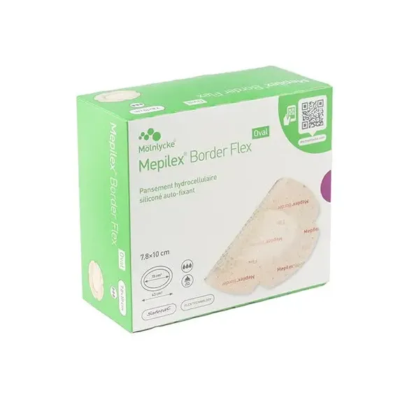 MEPILEX BORDER FLEX OVAL PANSEMENT HYDROCELLULAIRE SILICONÉ MÖLNLYCKE - boîte de 5