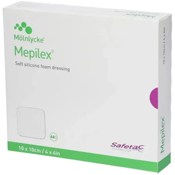 Pansement hydrocellulaire Mepilex Border 10×10 cm – Boîte de 5 pansements
