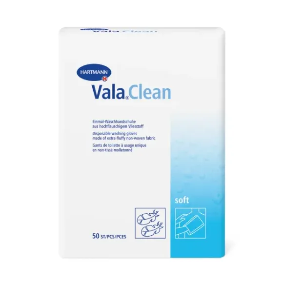 GANT DE TOILETTE VALACLEAN FILM DOUX ABSORBANT HARTMANN - sachet de 50 unités