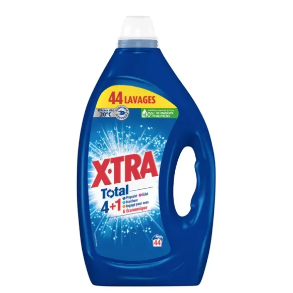 LESSIVE LIQUIDE TOTAL 4EN1 TOUS TEXTILES X-TRA - 1,98 l 44 lavages