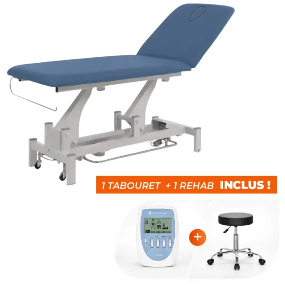 PACK KINÉ ESSENTIEL TABLE ÉLECTRIQUE COMPEX REHAB TABOURET - coloris bleu
