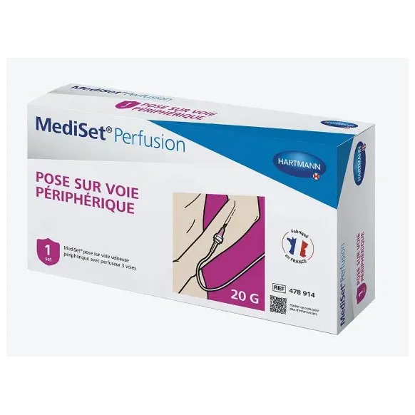 SET PERFUSION VOIE VEINEUSE PÉRIPHÉRIQUE 3 VOIES MEDISET COMPLET HARTMANN - 1 blister