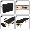 TABLE DE MASSAGE PLIANTE NOIR BOIS - ALPHA WOOD