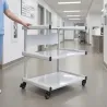 GUÉRIDON 3 PLATEAUX MÉTAL DESIGN MOBILITÉ MEDICLINIC - blanc