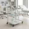 GUÉRIDON 3 PLATEAUX MÉTAL DESIGN MOBILITÉ MEDICLINIC - blanc