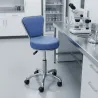 TABOURET D'EXAMEN AVEC DOSSIER PIÉTEMENT CHROMÉ 5 BRANCHES - hauteur réglable 46 à 60 cm
