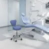 TABOURET D'EXAMEN AVEC DOSSIER PIÉTEMENT CHROMÉ 5 BRANCHES - hauteur réglable 46 à 60 cm