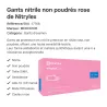 GANTS NITRILE NON POUDRÉS ROSE NITRYLEX SANS LATEX MERCATOR - boîte de 100