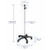 PIED A SERUM 4 CROCHETS INOX REGLABLE MOBILE MEDICLINIC - inox