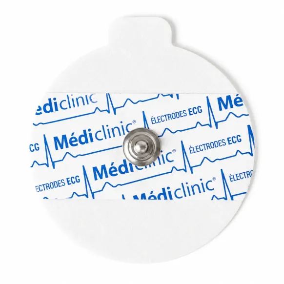 ÉLECTRODES ECG RONDES PRÉGÉLIFIÉES BOUTON PRESSION ⌀50mm - sachet de 50