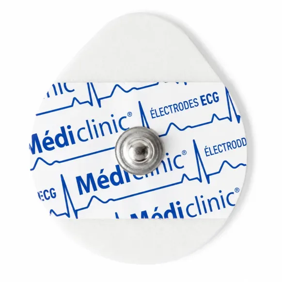 ÉLECTRODES ECG RONDES PRÉGÉLIFIÉES BOUTON PRESSION ⌀37mm - sachet de 50