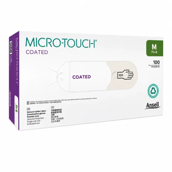 GANTS LATEX NON POUDRÉS MICRO-TOUCH COATED ANSELL - boîte de 100