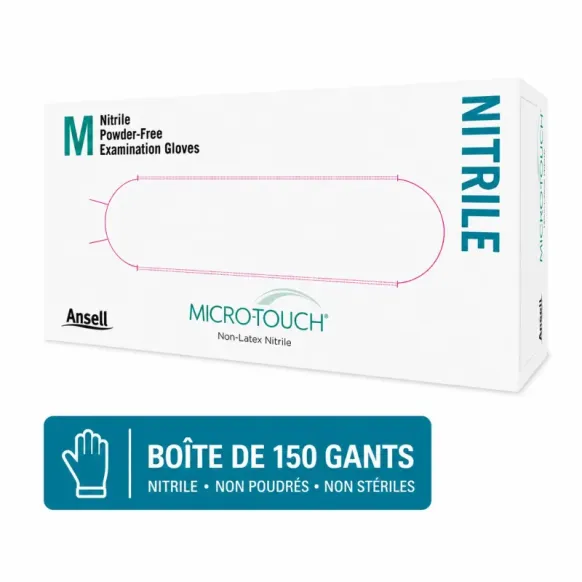 GANTS NITRILE BLANC MICRO-TOUCH NON POUDRÉS ANSELL - boîte de 150