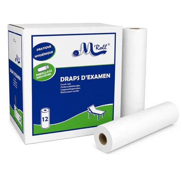 DRAPS D'EXAMEN OUATÉS LISSE PRÉDÉCOUPÉS M'ROLL - 12 rouleaux de 135 formats