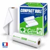Draps d'examen ouatés Compact'Roll blancs 35 x 50 cm – carton de 6 rouleaux de 300 formats avec label écologique européen