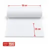 Rouleau de drap d'examen Médi'cover blanc déroulé – largeur 50 cm avec prédécoupes tous les 35 cm