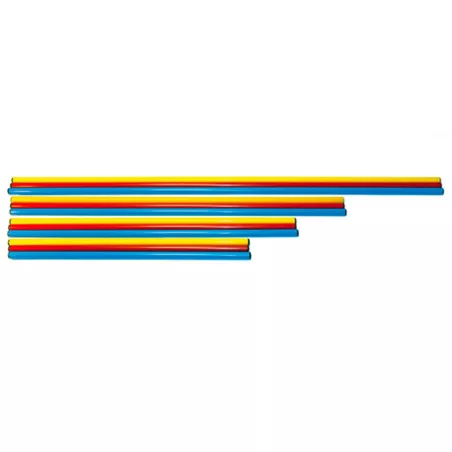 Bâton De Gymnastique PVC 1,20 M – Diamètre 25 Mm, Jaune/rouge/bleu, Pour Entraînement Et Parcours
