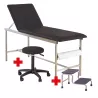 PACK DIVAN D'EXAMEN INOX + MARCHE PIED + TABOURET