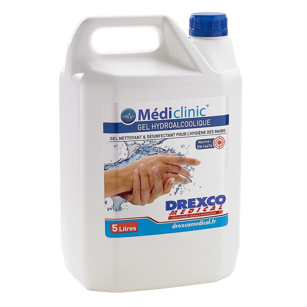 Gel hydroalcoolique 5 l - medi'mains gel - Drexco Médical