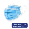 MASQUE DE CHIRURGIE ÉLASTIQUE - BOITE DE 50