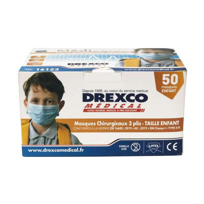 masque chirurgical pédiatrique enfant boite de 50