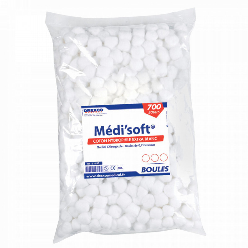 Coton boules medi'soft - Drexco Médical