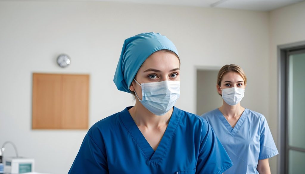 médecin en milieu médical avec des masques